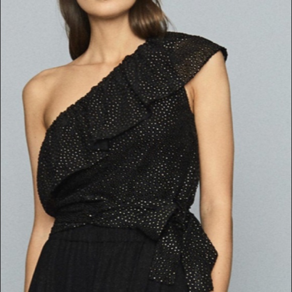 Reiss Nora Metallic Spot Top